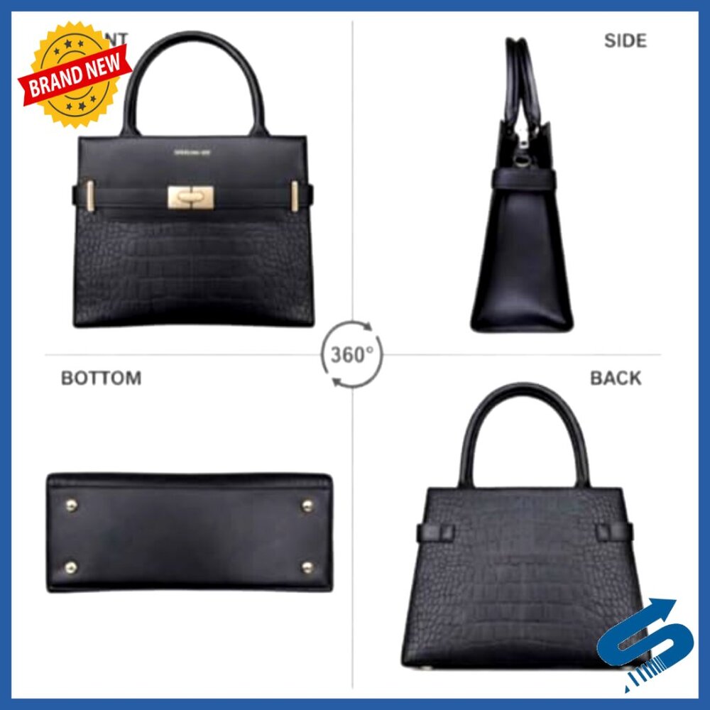 Medium Structured Satchel Handbag With Adjustable… - image 4